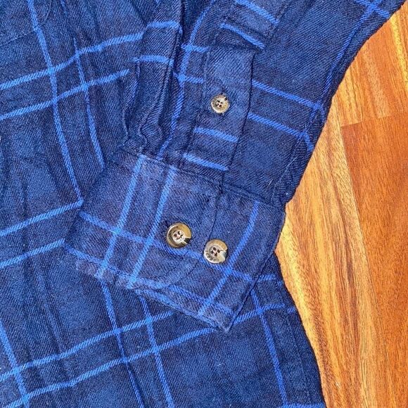 4 For $50 🎃 Haggar Blue Plaid Flannel Men's Size Small - Picture 3 of 4
